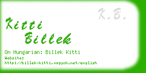 kitti billek business card